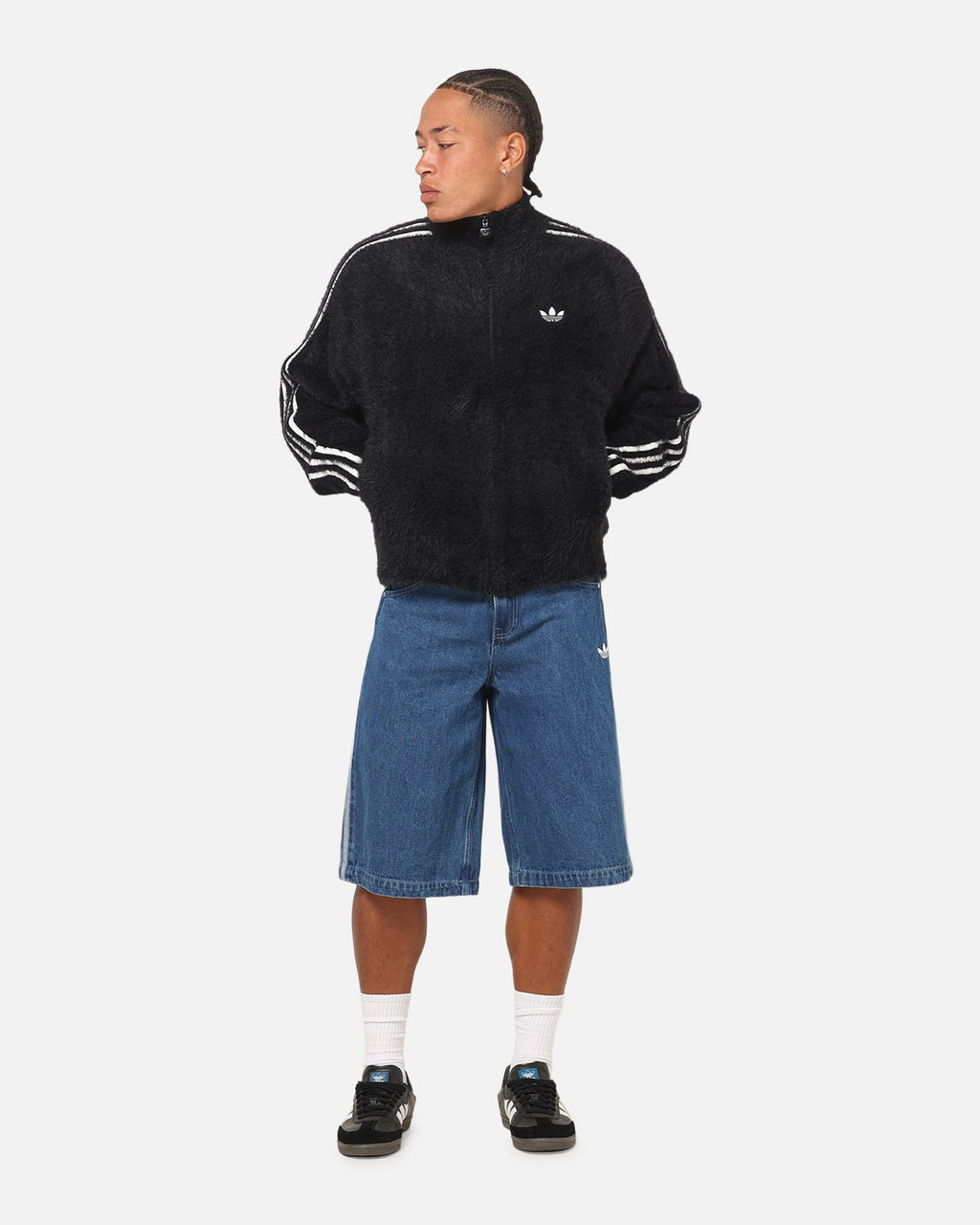 Best-Selling Adidas Faux Mohair Classic Track Top Black/Off White