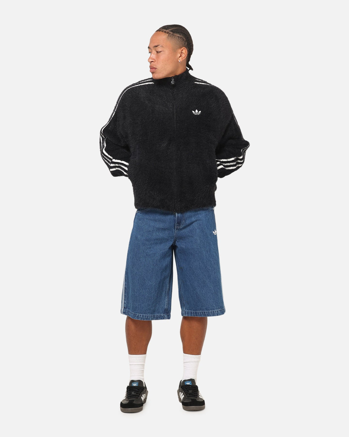 Best-Selling Adidas Faux Mohair Classic Track Top Black/Off White