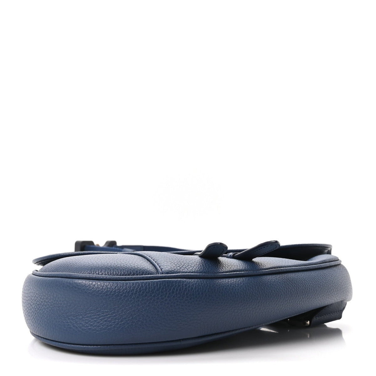 Grained Calfskin Mens Saddle Bag Navy Blue AT My store