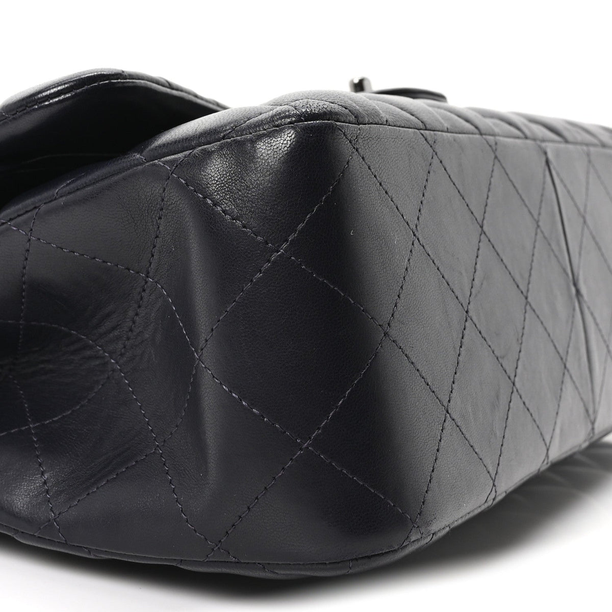 Lambskin Quilted Jumbo Double Flap Navy At My store