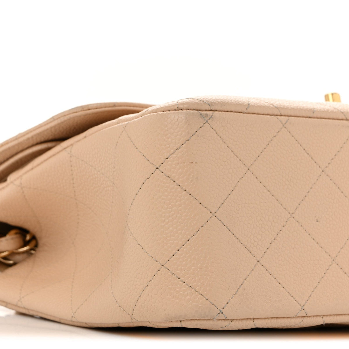 Caviar Quilted Jumbo Double Flap Beige Clair At My store