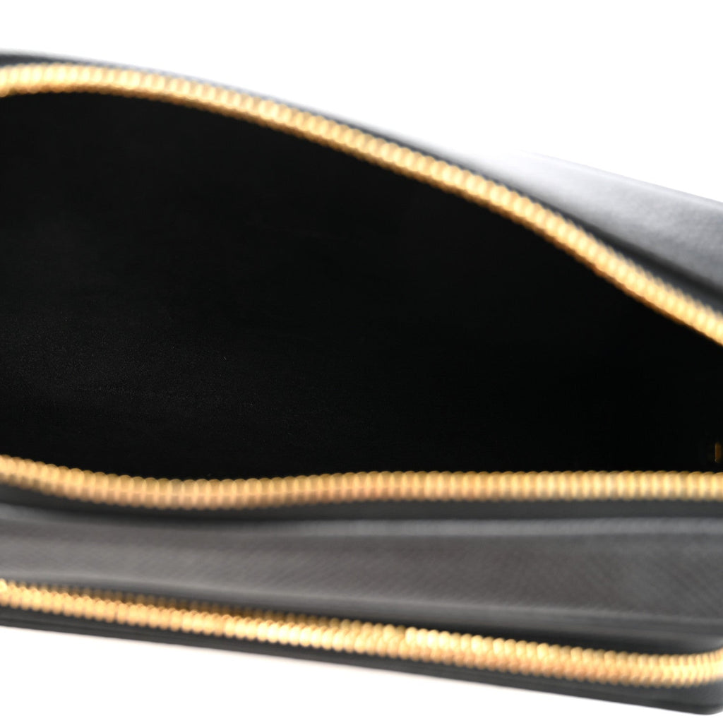 Grained Calfskin Caro Double Pouch Black AT My store