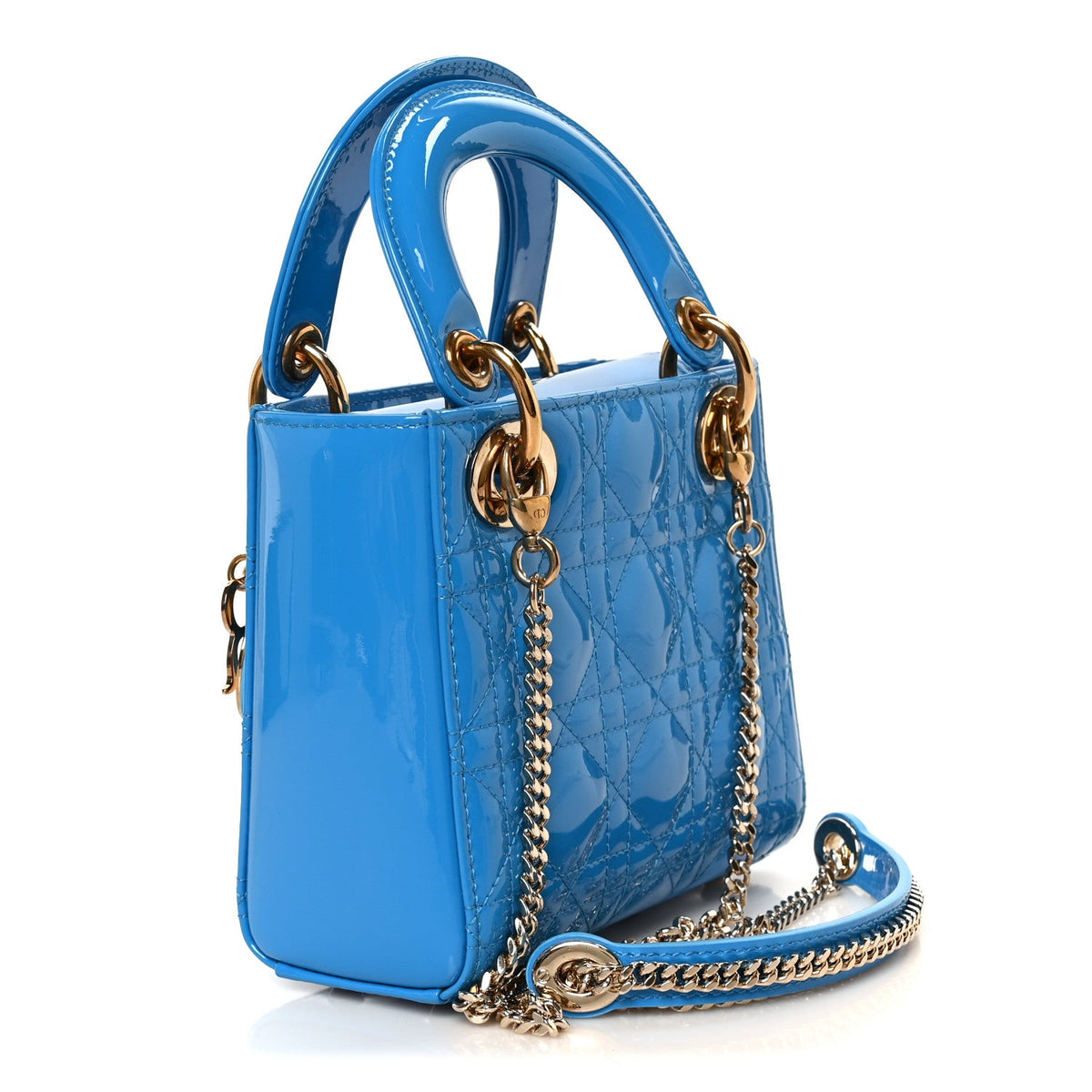 Patent Cannage Mini Lady Dior Blue AT My store