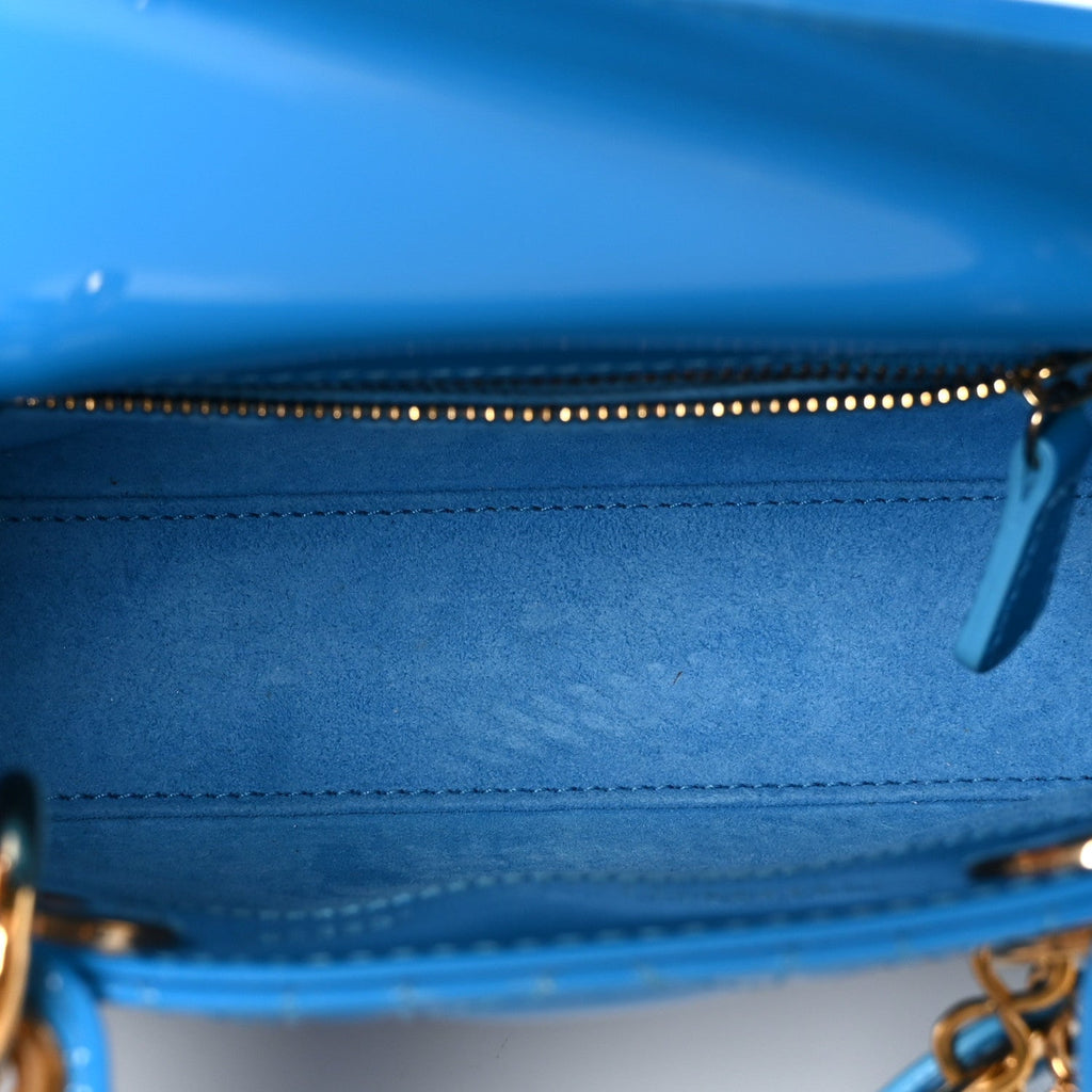 Patent Cannage Mini Lady Dior Blue AT My store