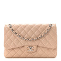 Caviar Quilted Jumbo Double Flap Light Pink At My store