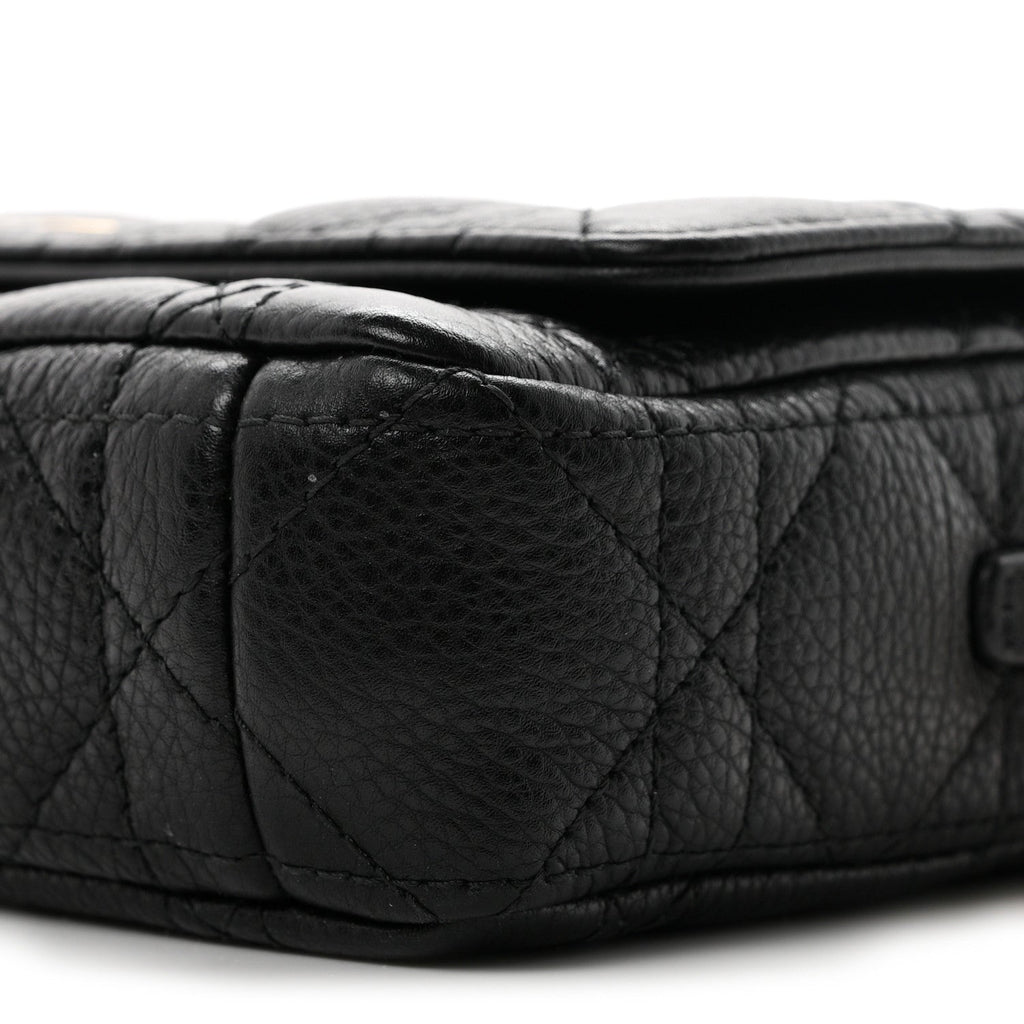 Supple Calfskin Cannage Caro Pouch With Chain  Black AT My store