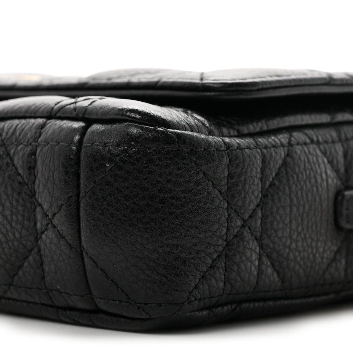Supple Calfskin Cannage Caro Pouch With Chain  Black AT My store