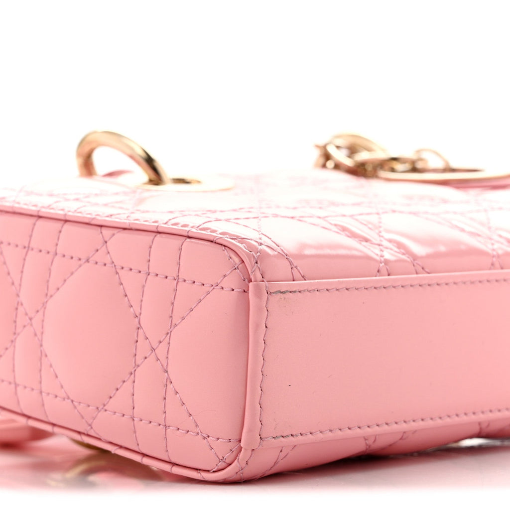 Metallic Lambskin Cannage Small Lady D-Joy Pink AT My store