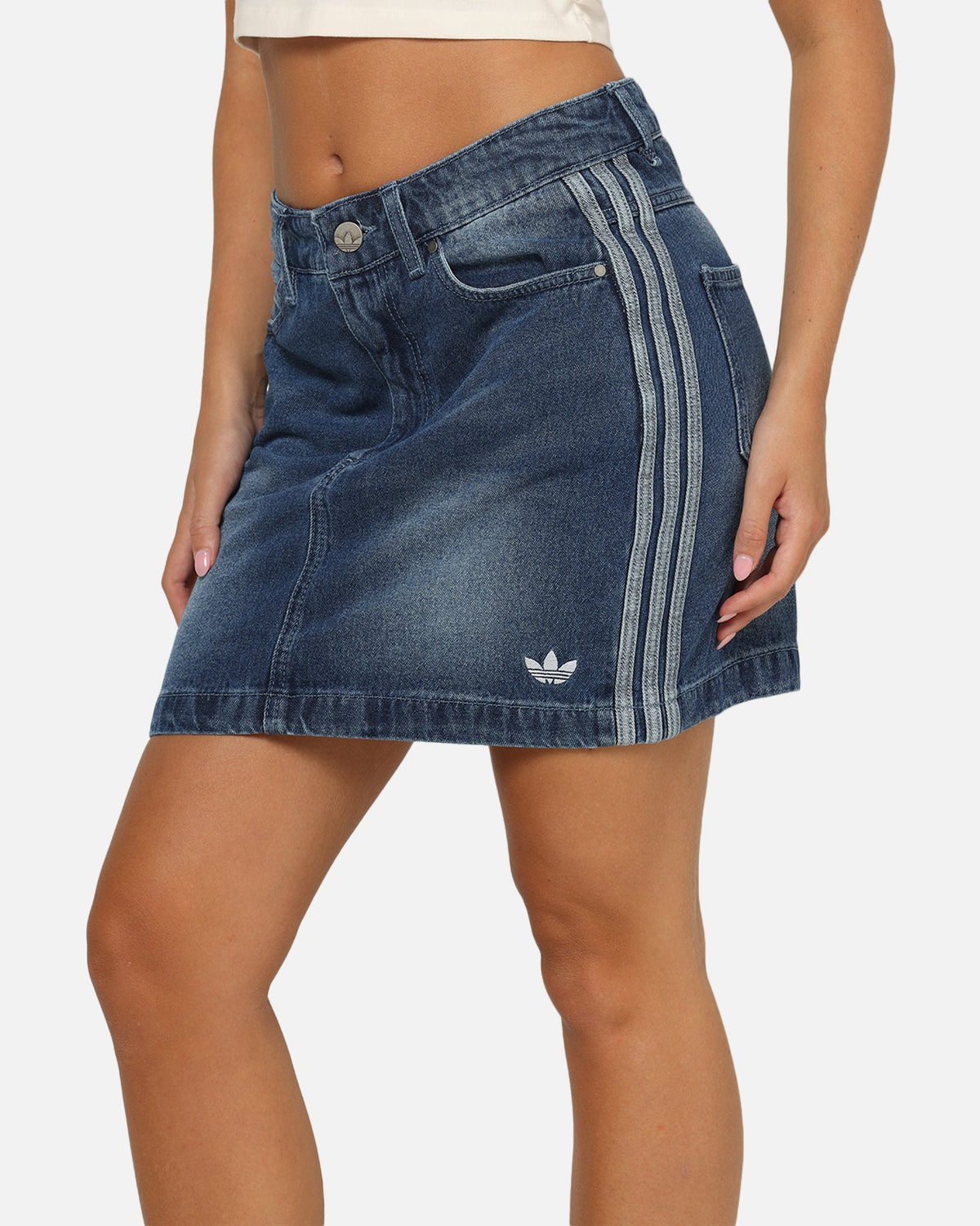Best-Selling Adidas Women's Denim Mini Skirt Indigo Denim