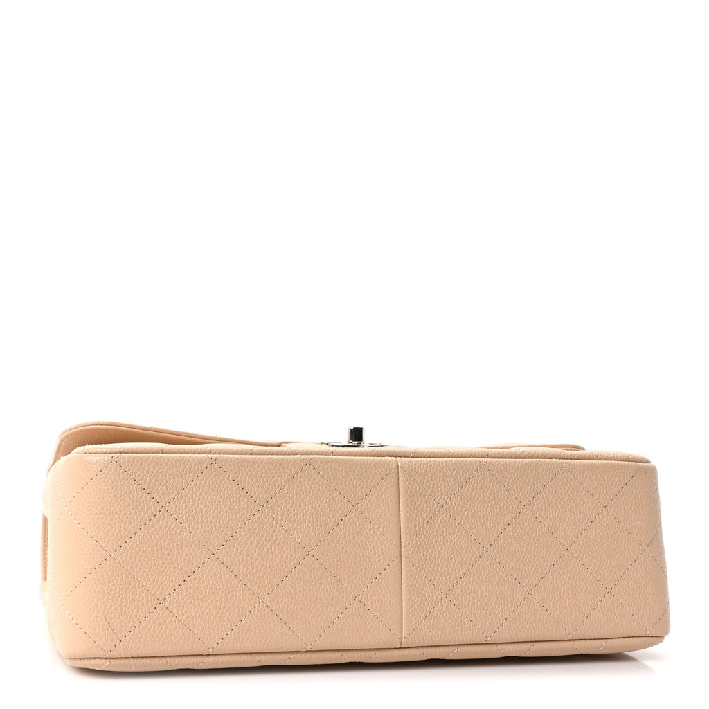 Caviar Quilted Jumbo Double Flap Beige Clair At My store