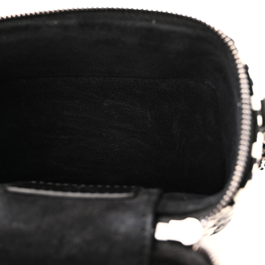 Calfskin Macro Houndstooth Embossed Micro Lady Dior Vanity Case Black White AT My store