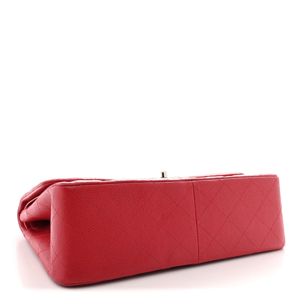 Caviar Quilted Jumbo Double Flap Red At My store