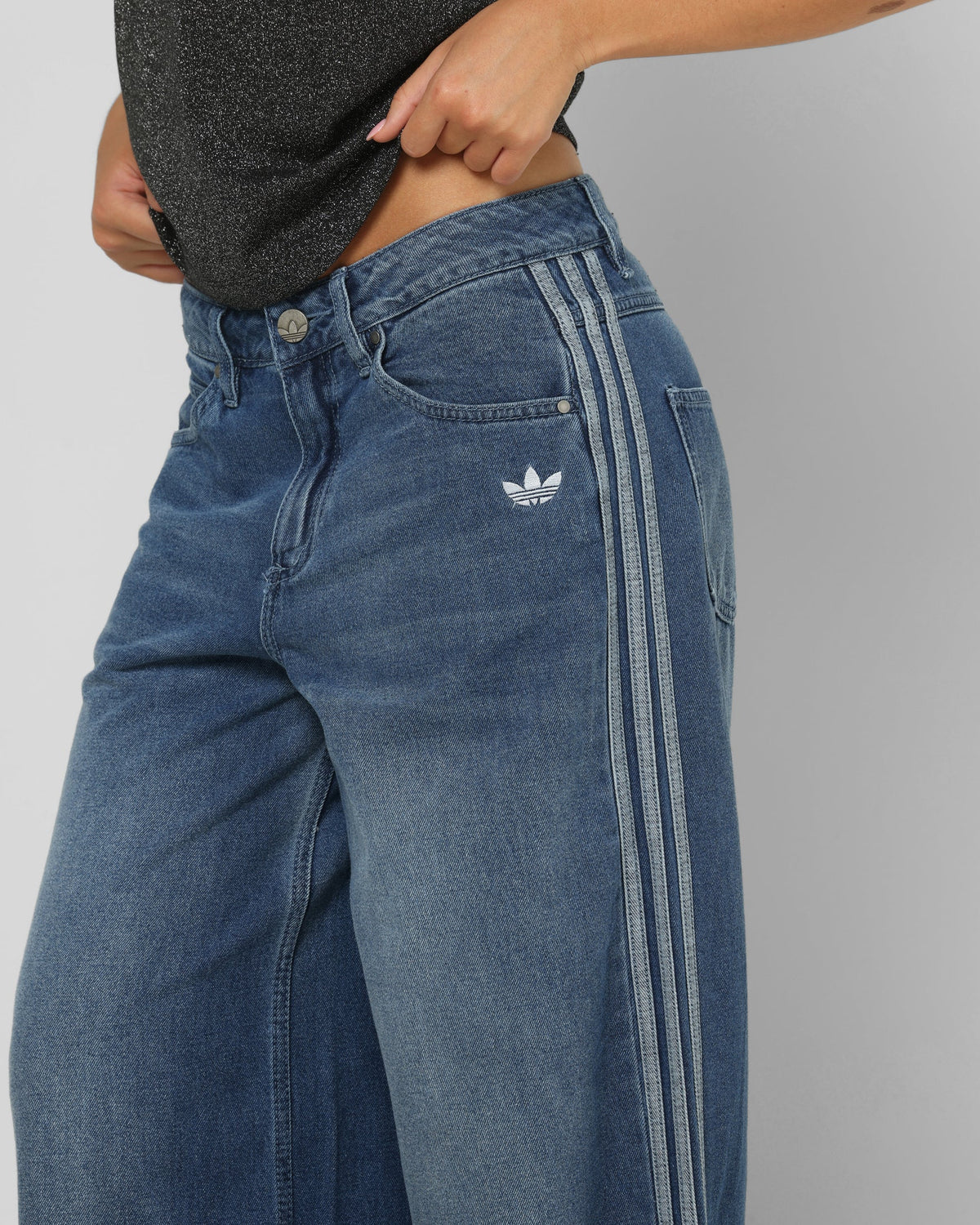 Best-Selling Adidas Women's Denim Wide Pants Indigo Denim