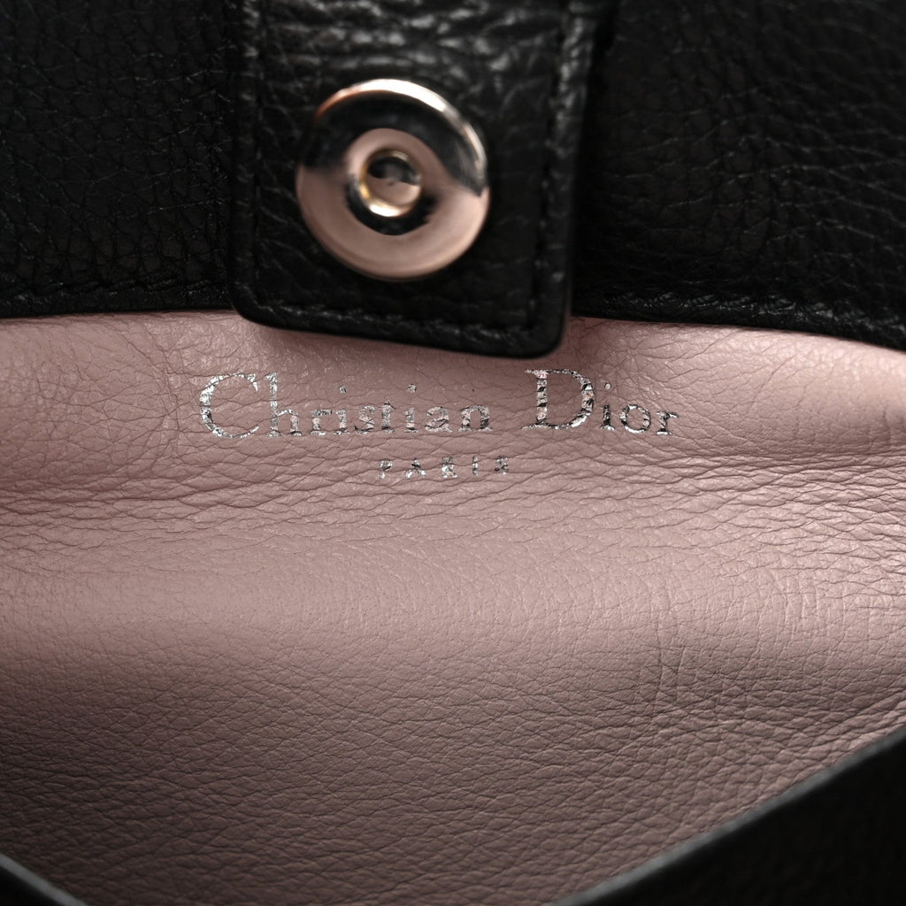 Grained Calfskin Small Open Bar Tote Black AT My store