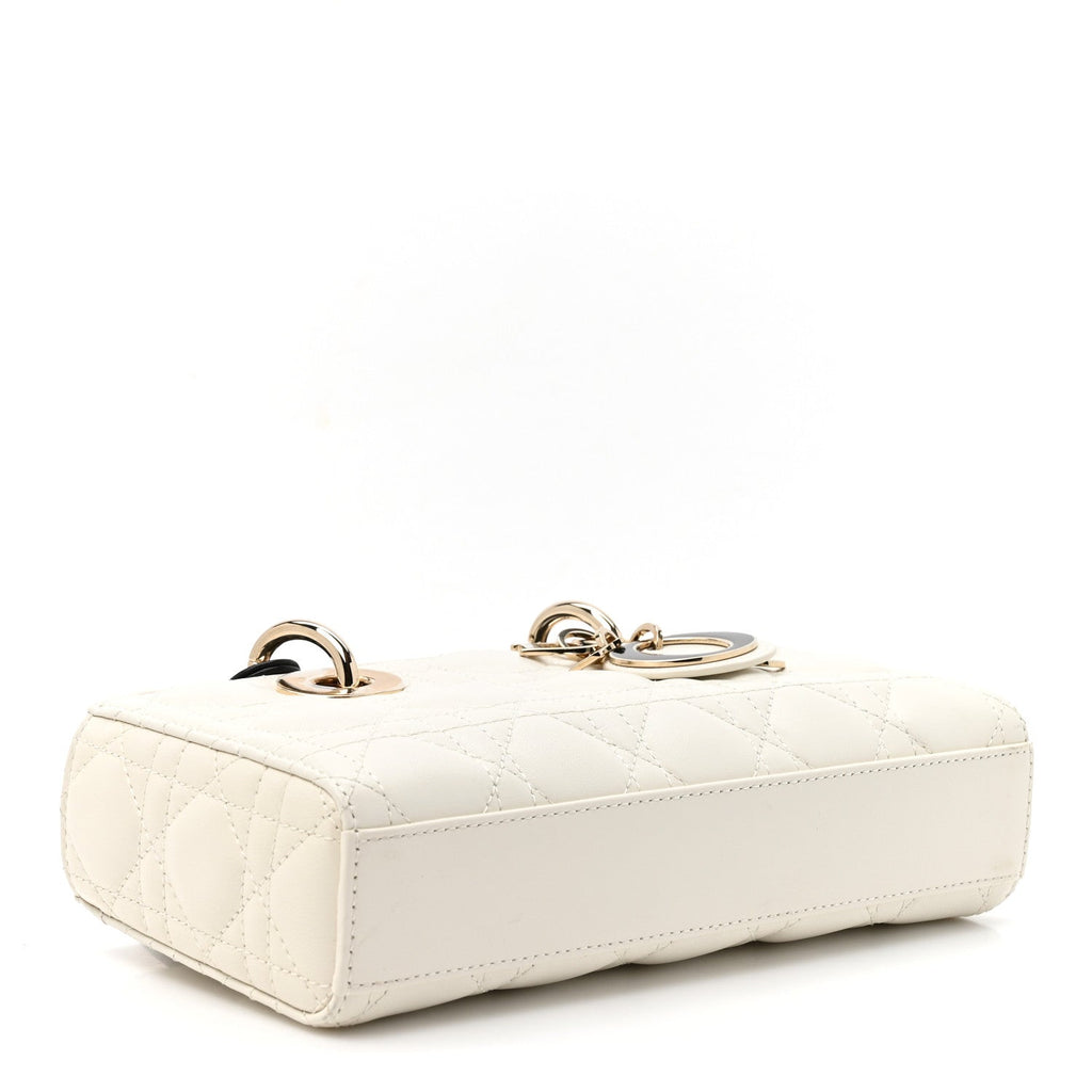 Lambskin Cannage Small Lady D-Joy Latte Black AT My store