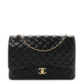 Caviar Quilted Maxi Double Flap Black At My store