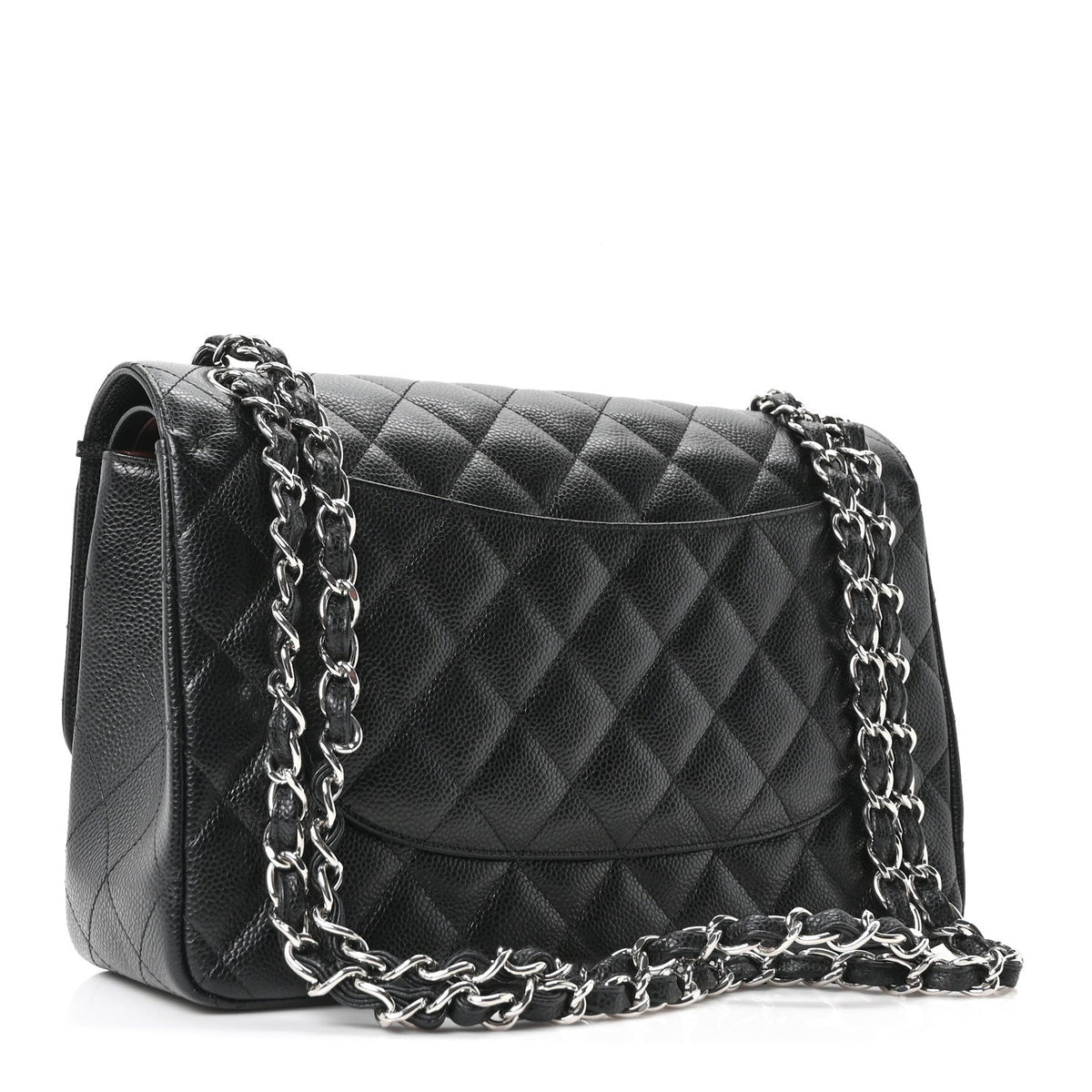 Caviar Quilted Jumbo Double Flap Black At My store