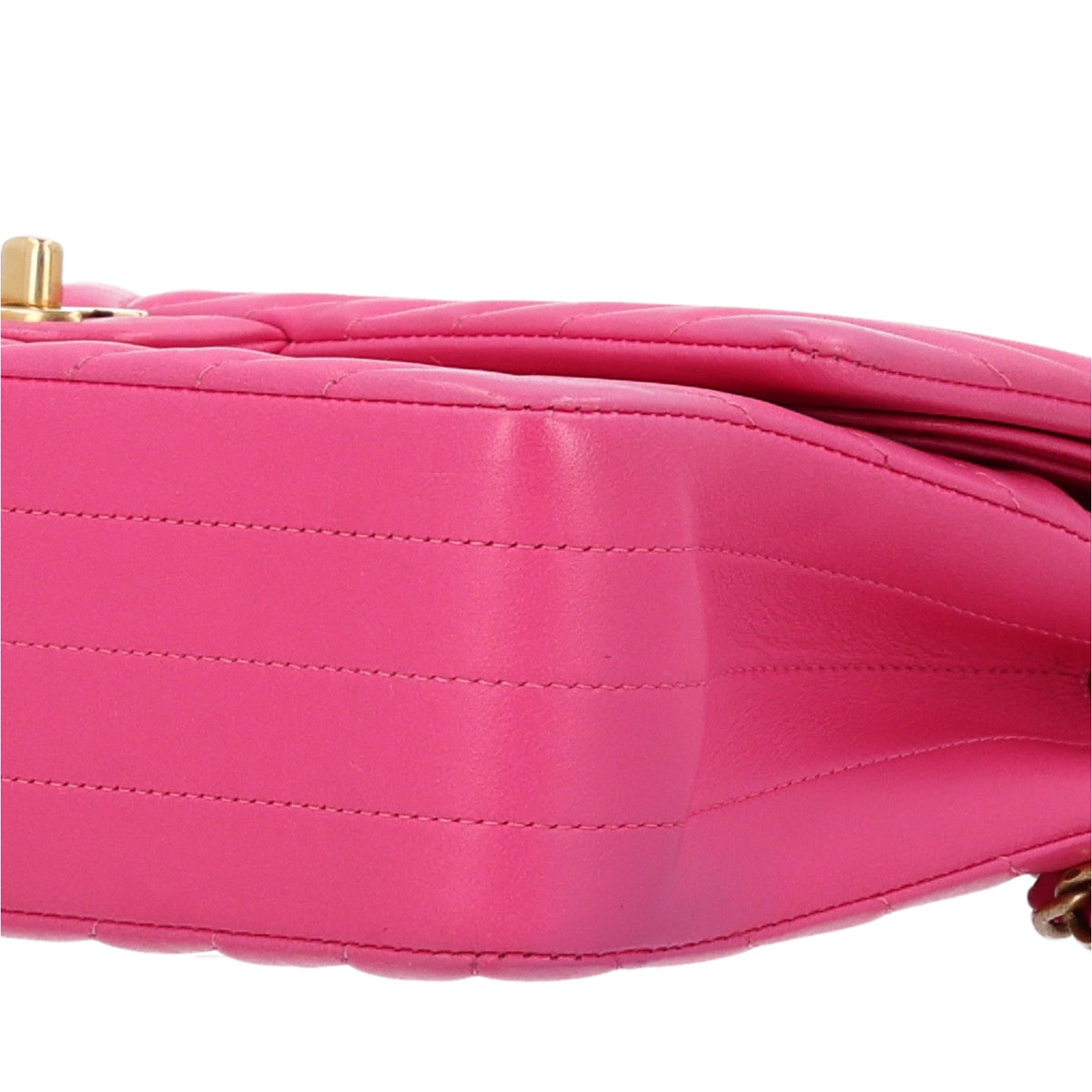 Lambskin Chevron Quilted Medium Double Flap Dark Pink At My store