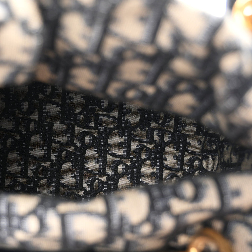 Wicker Oblique Medium Lady Dior Bag Blue AT My store