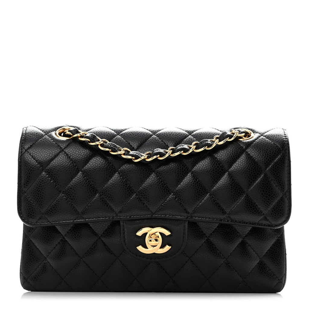 Caviar Quilted Small Double Flap Black At My store