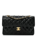 Caviar Quilted Small Double Flap Black At My store