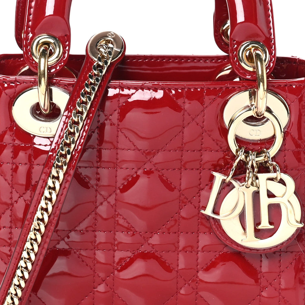 Patent Cannage Mini Lady Dior Red AT My store