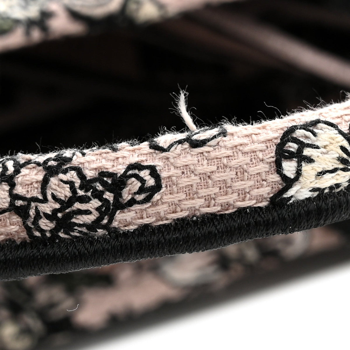Canvas Embroidered Mini Book Tote With Strap Pink Multicolor AT My store