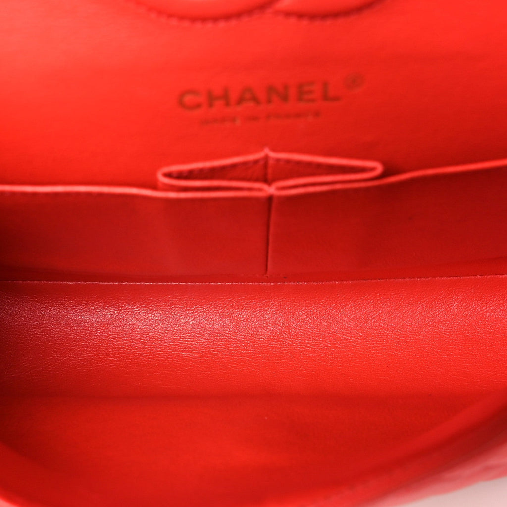 Lambskin Quilted Small Double Flap Red At My store