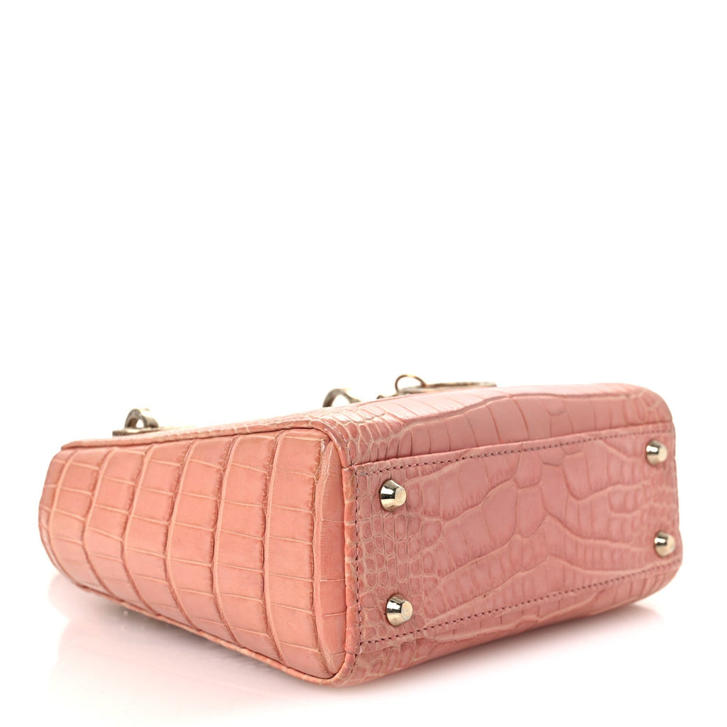 Alligator Crystal Mini Lady Dior Pink AT My store
