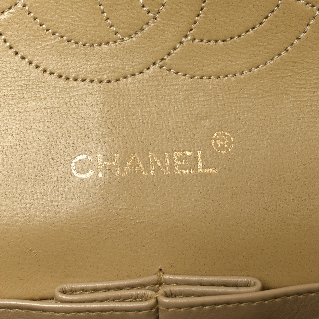 Lambskin Quilted Medium Double Flap Beige At My store