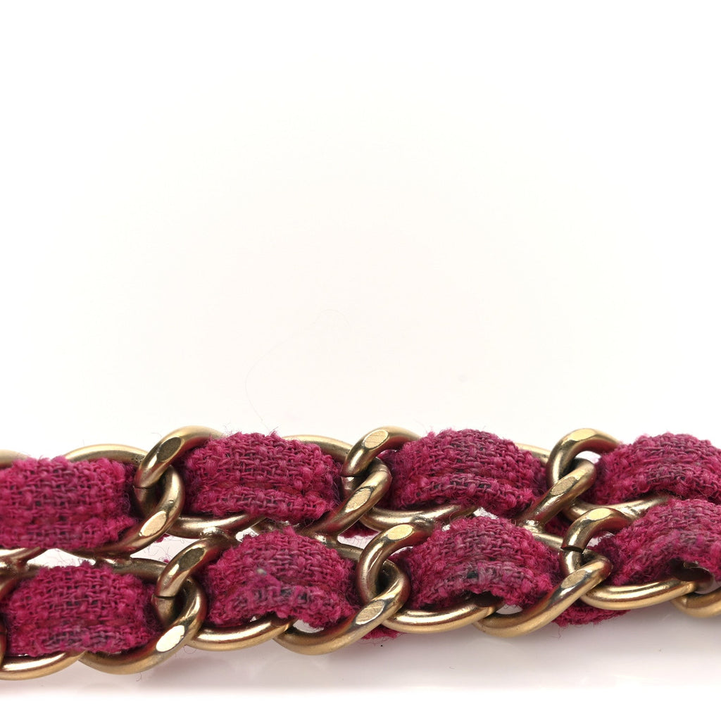 Tweed Quilted Medium Double Flap Fuchsia At My store