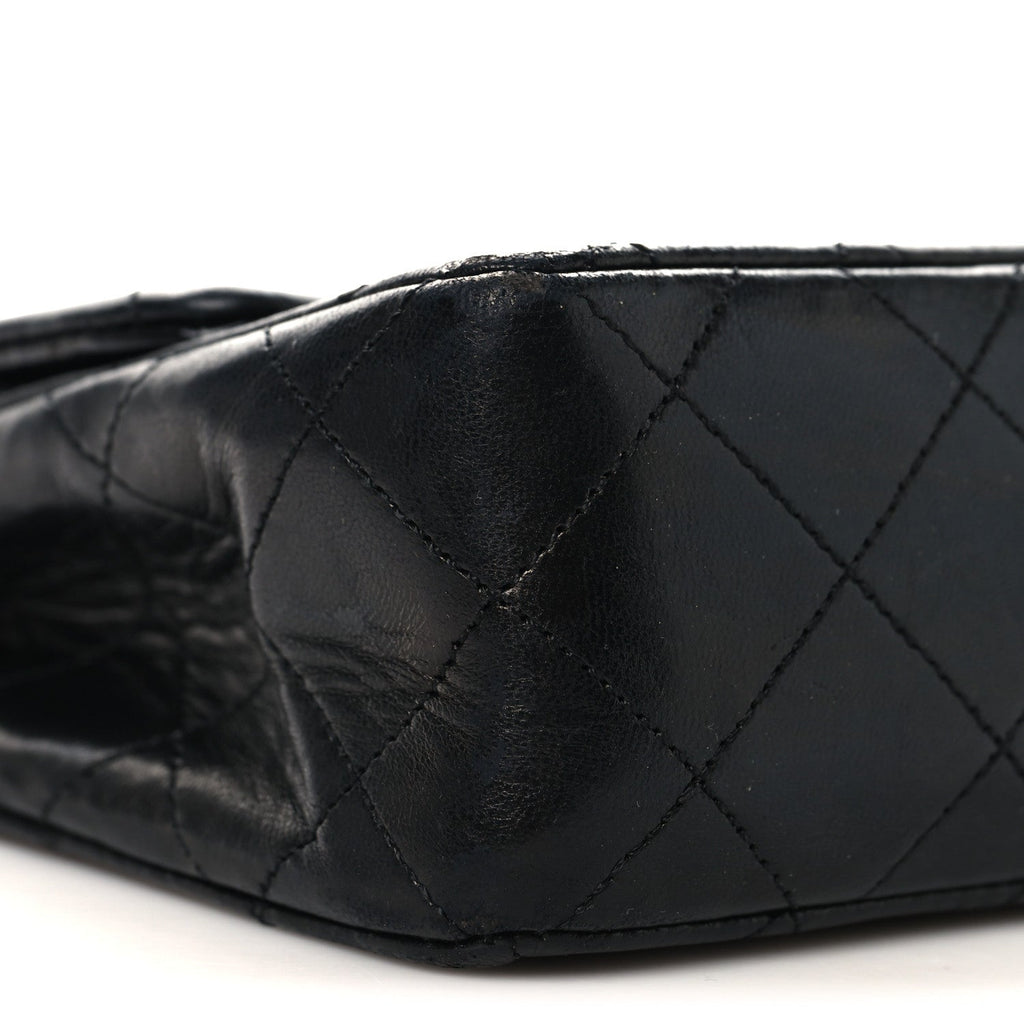 Lambskin Quilted Small Double Flap Black At My store