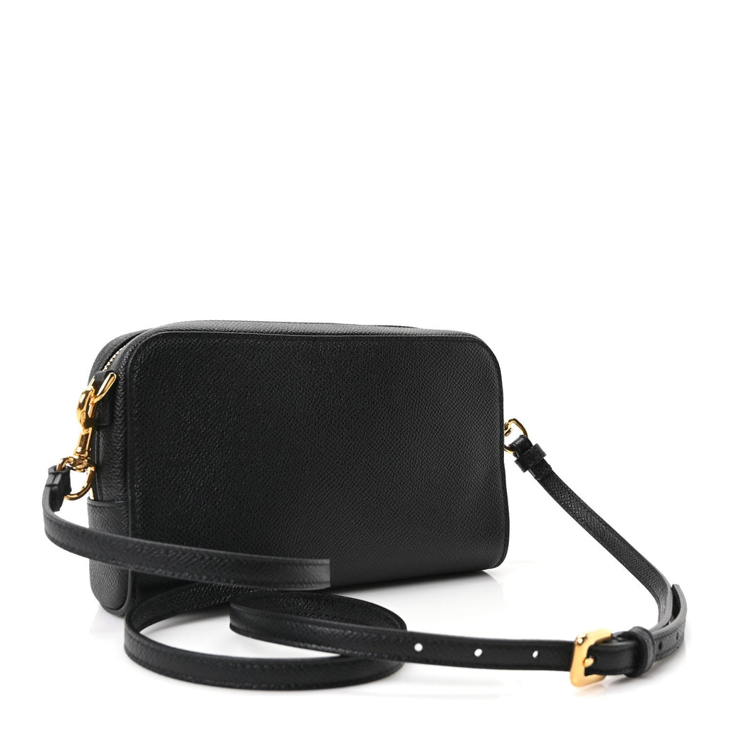 Grained Calfskin Caro Double Pouch Black AT My store