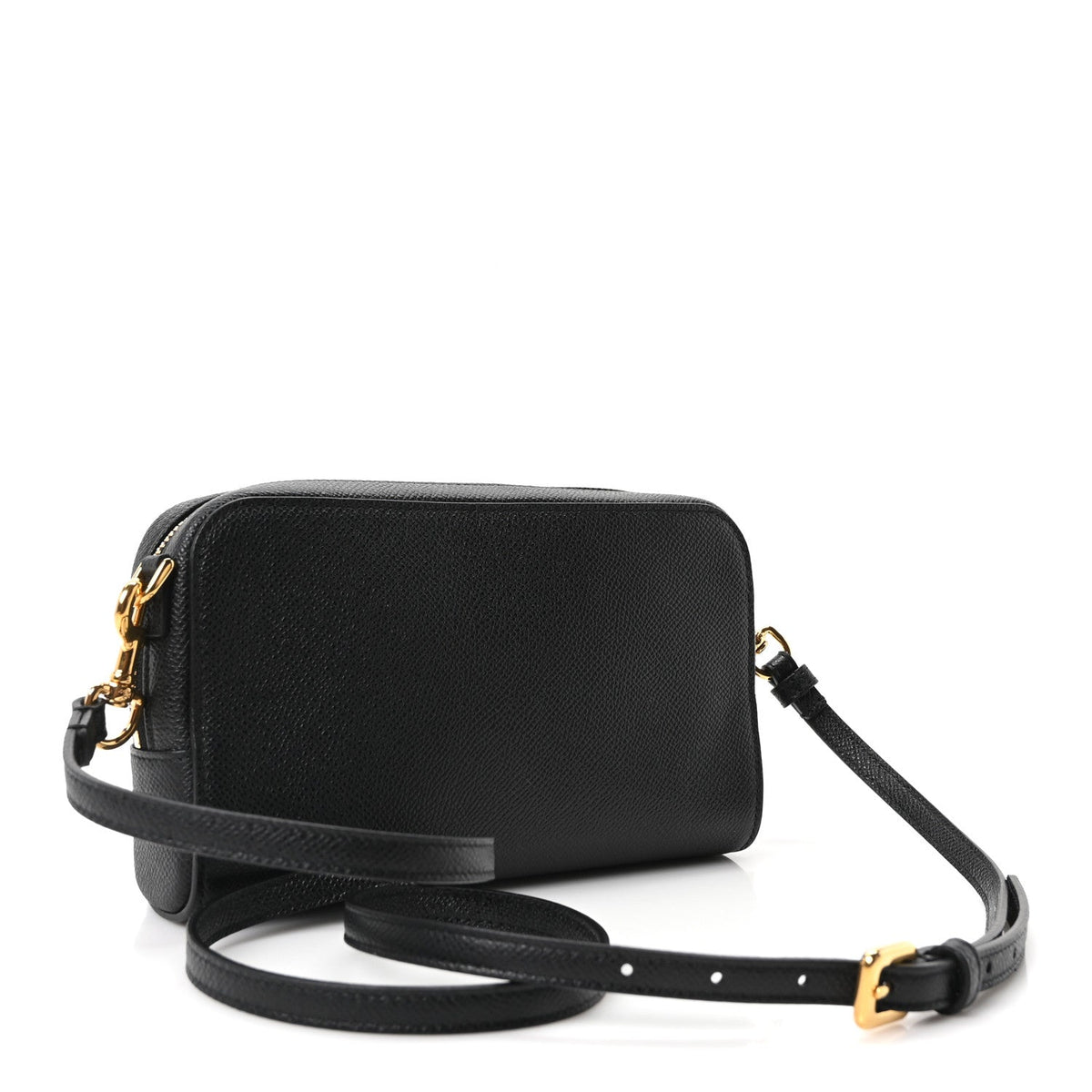 Grained Calfskin Caro Double Pouch Black AT My store