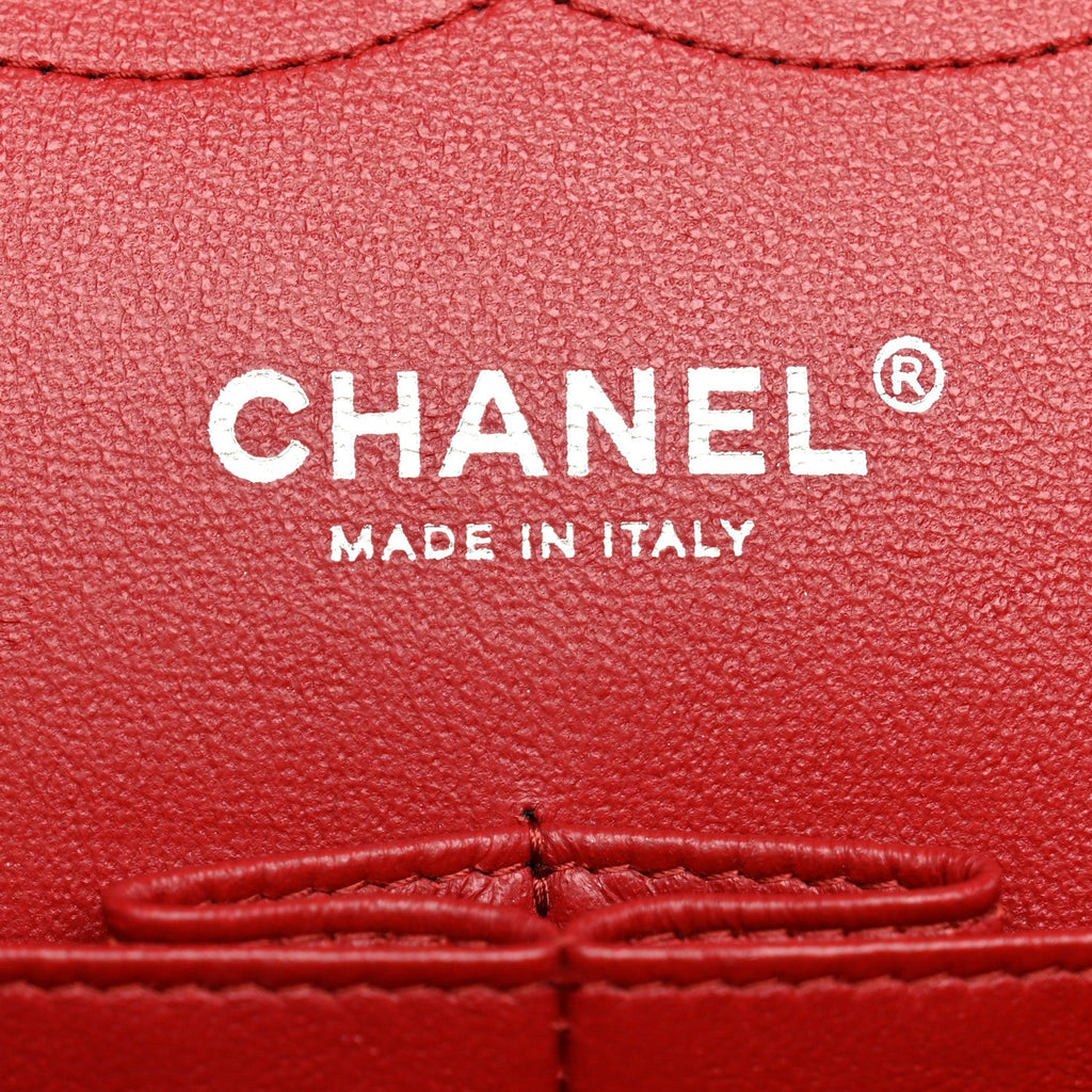 Lambskin Quilted Jumbo Double Flap Red At My store