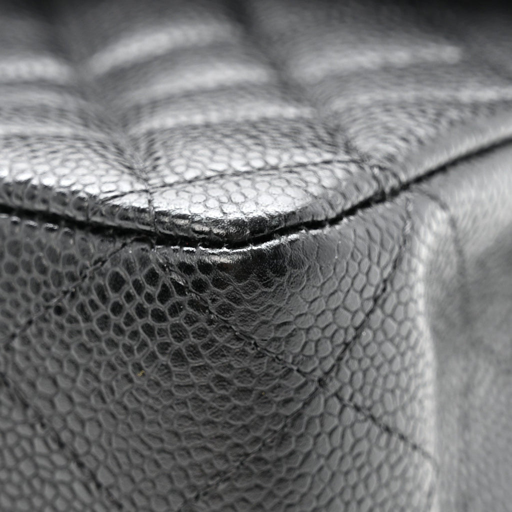 Caviar Quilted Medium Double Flap Black At My store