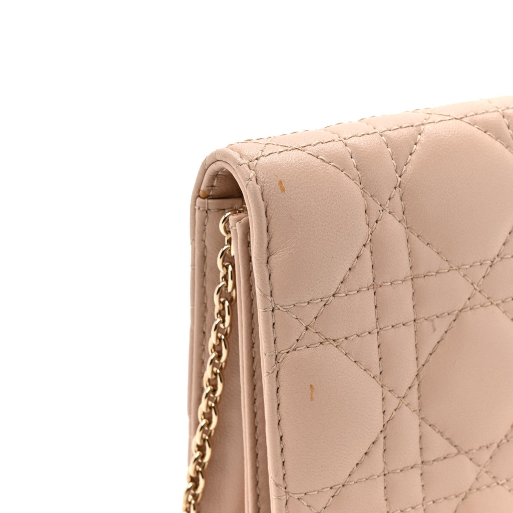 Lambskin Cannage Lady Dior Convertible Clutch Pink AT My store