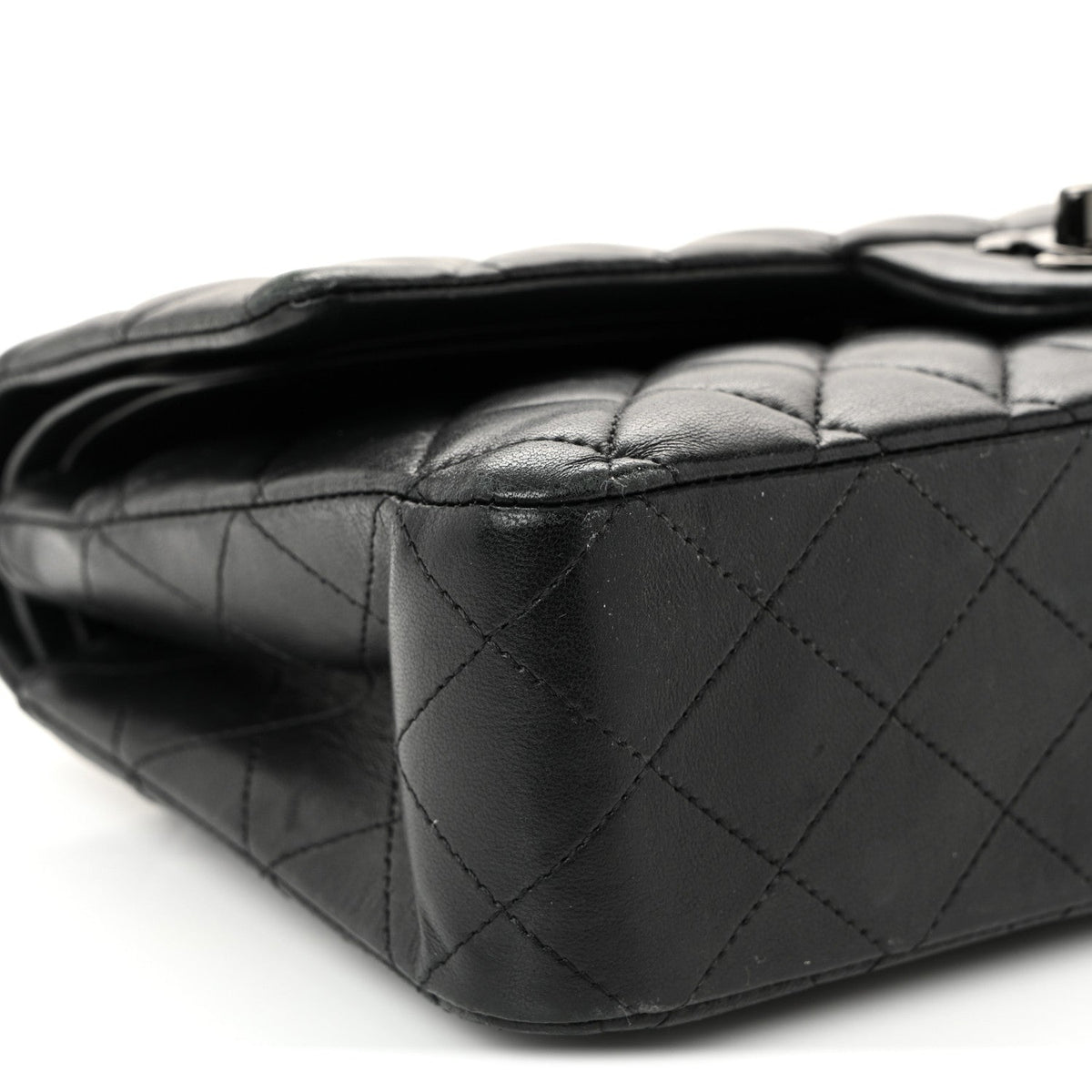 Lambskin Quilted Medium Double Flap So Black At My store
