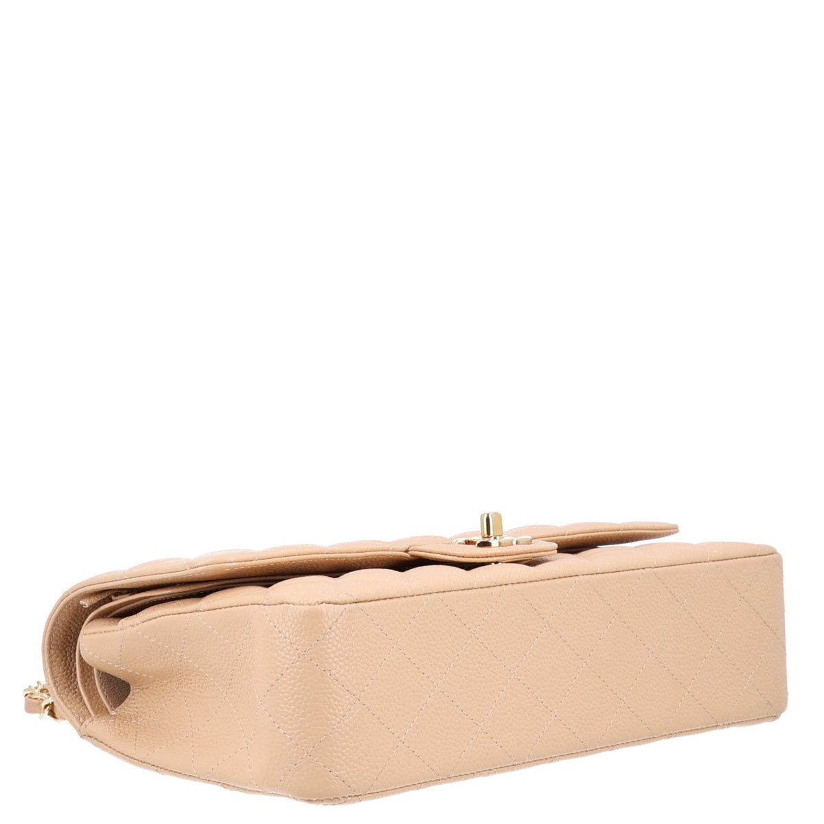 Caviar Quilted Medium Double Flap Beige At My store