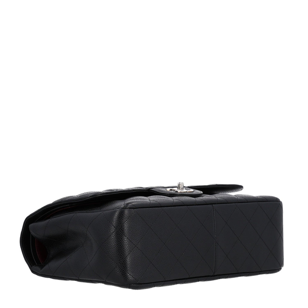 Caviar Quilted Jumbo Double Flap Black At My store