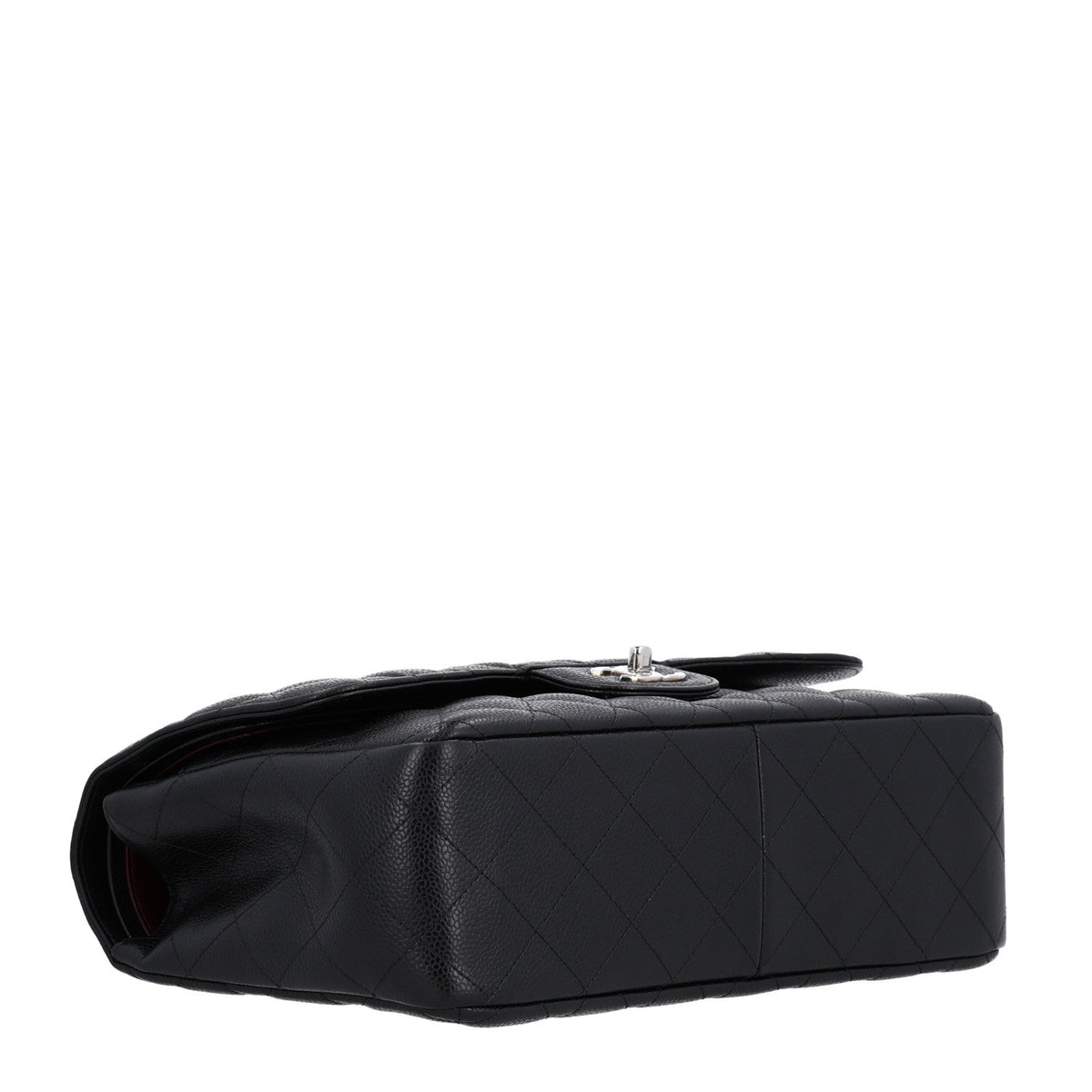 Caviar Quilted Jumbo Double Flap Black At My store