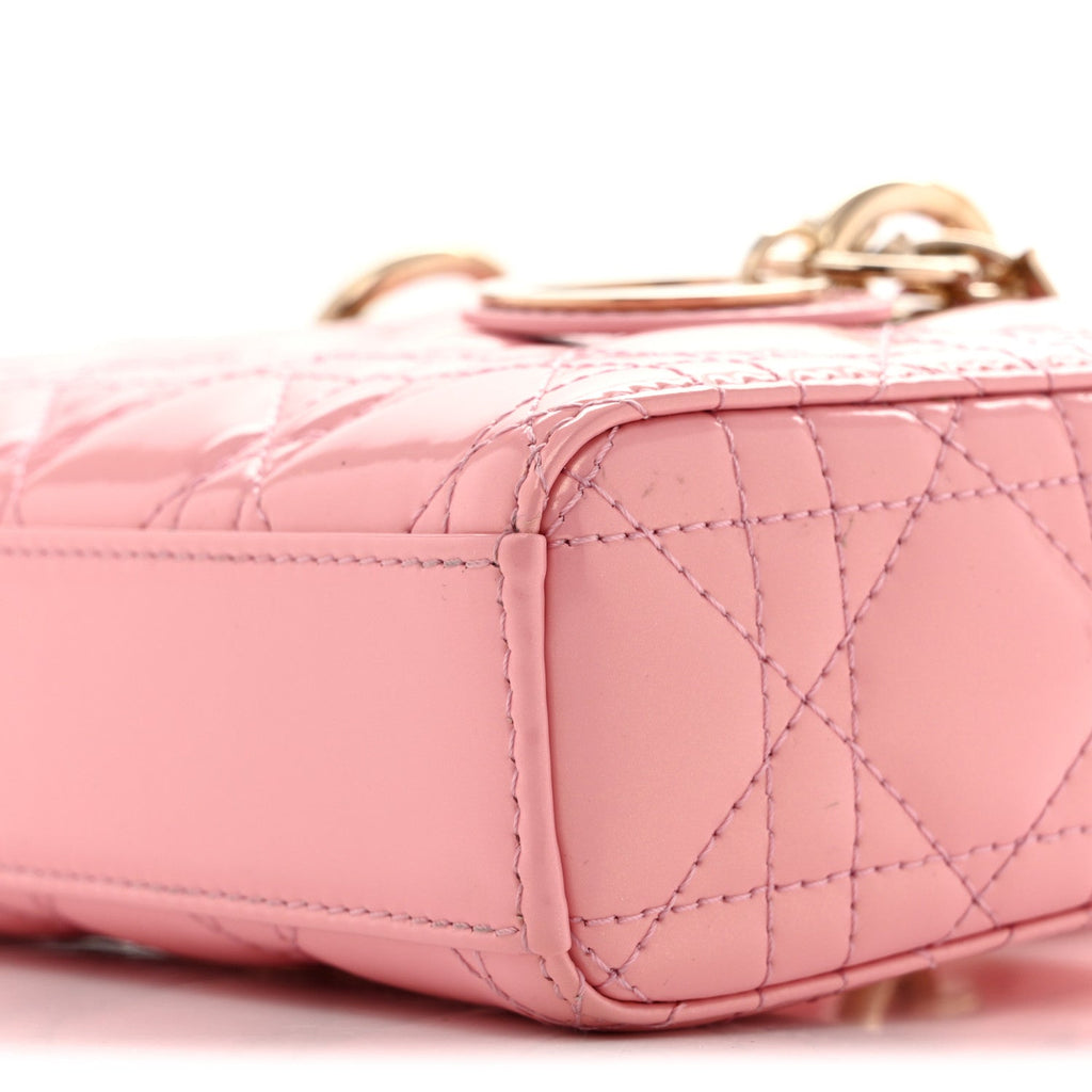 Metallic Lambskin Cannage Small Lady D-Joy Pink AT My store