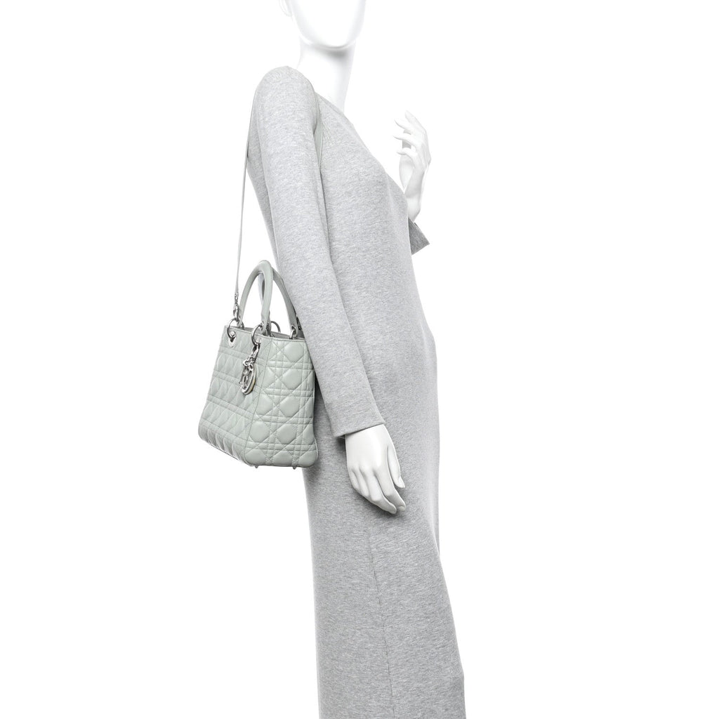 Lambskin Cannage Medium Lady Dior Green AT My store