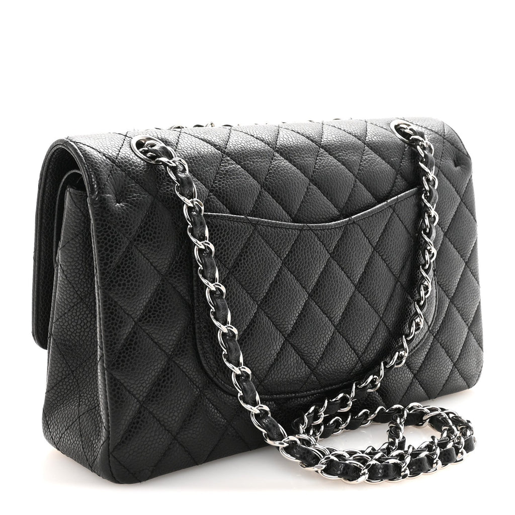 Caviar Quilted Medium Double Flap Black At My store