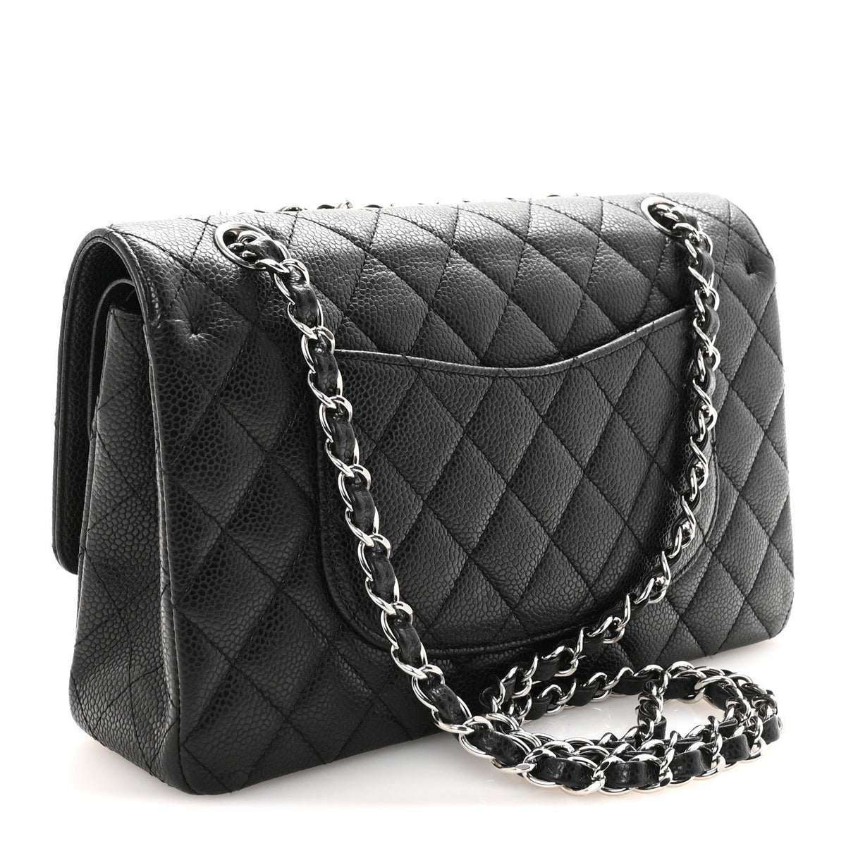 Caviar Quilted Medium Double Flap Black At My store