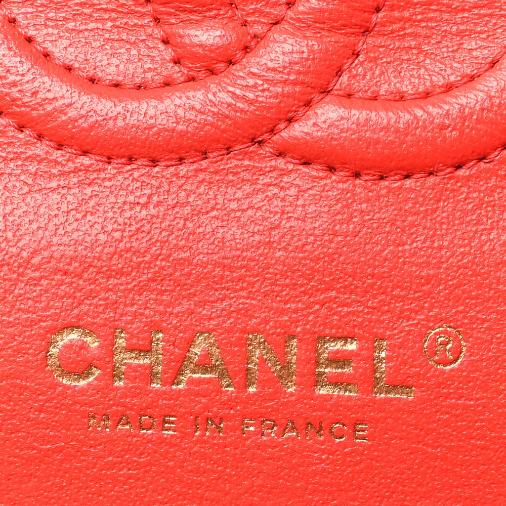 Lambskin Quilted Small Double Flap Red At My store