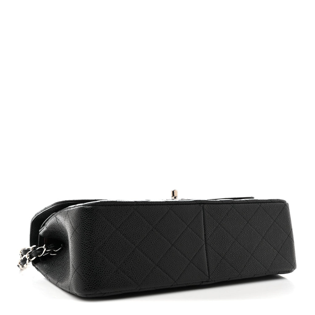 Caviar Quilted Jumbo Double Flap Black At My store