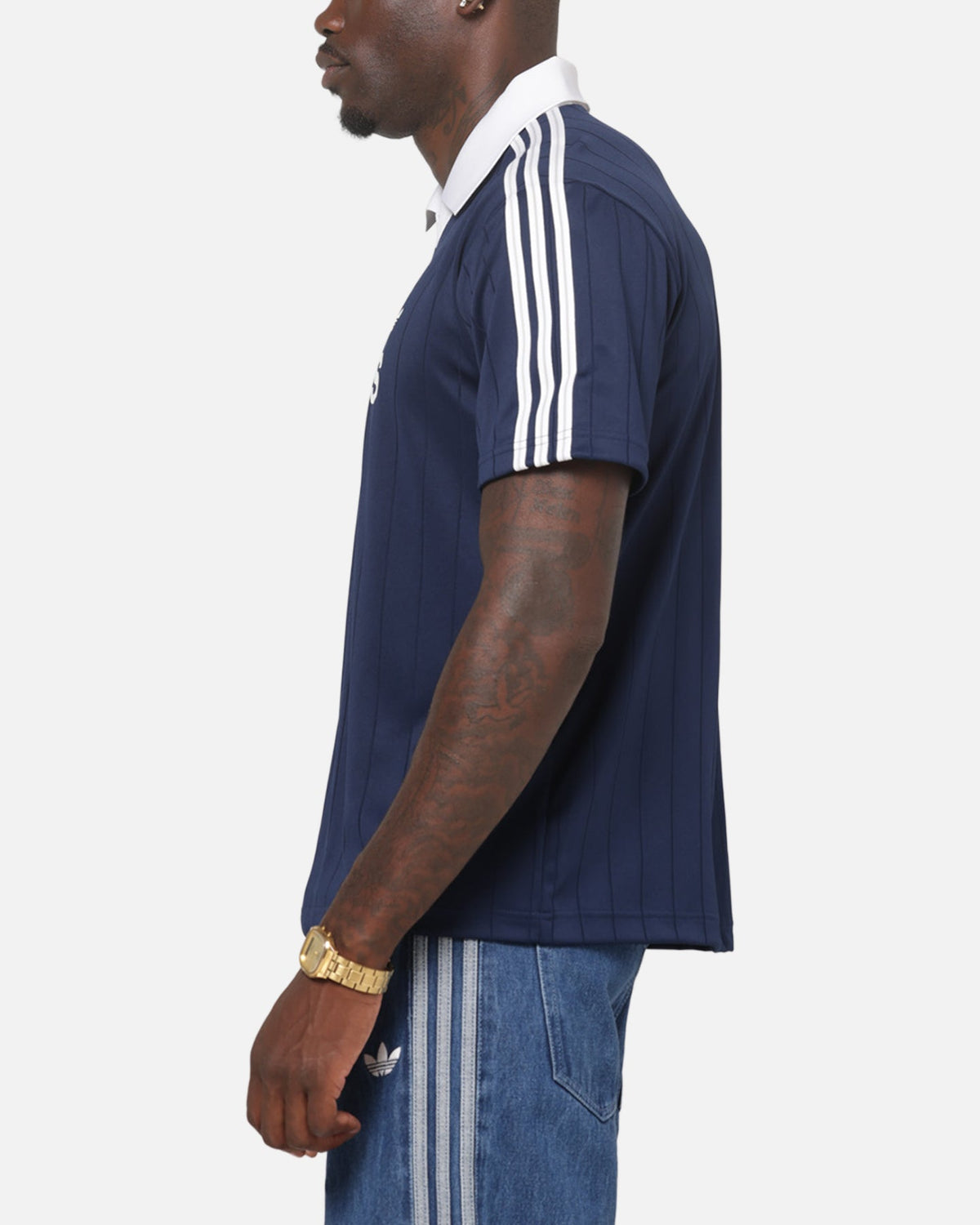 Best-Selling Adidas Drop Needle Pinstripe Jersey Night Indigo