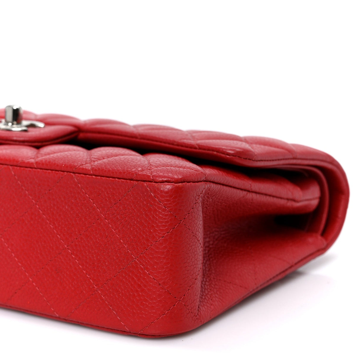 Caviar Quilted Medium Double Flap Red At My store