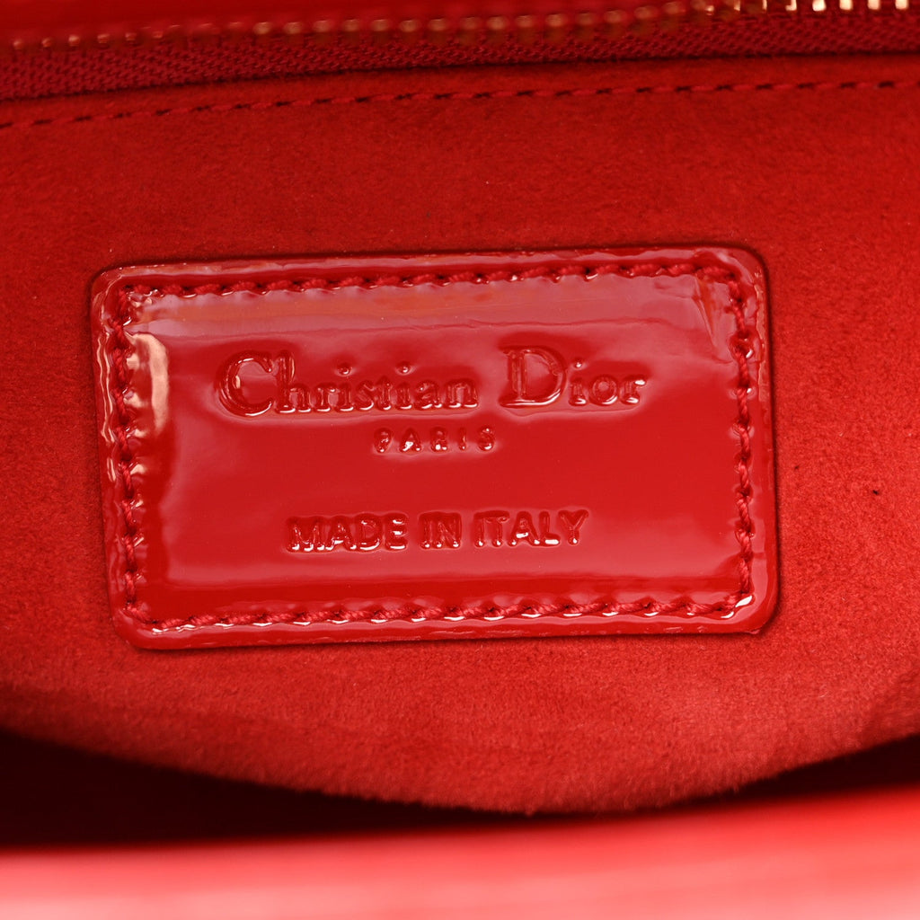 Patent Cannage Small Lady Dior Cherry Red AT My store